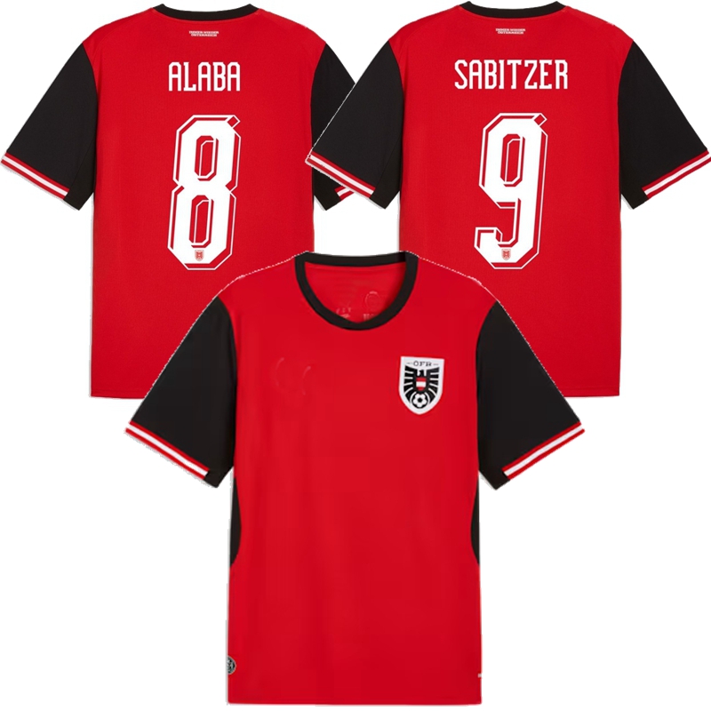 2026 2027 Austria Soccer Jerseys ALABA DANSO SEIWALD WIMMER LAIMER ARNAUTOVIC GRILLITSCH SCHMID SABITZER BAUMGARTNER 26 27 national team football shirts
