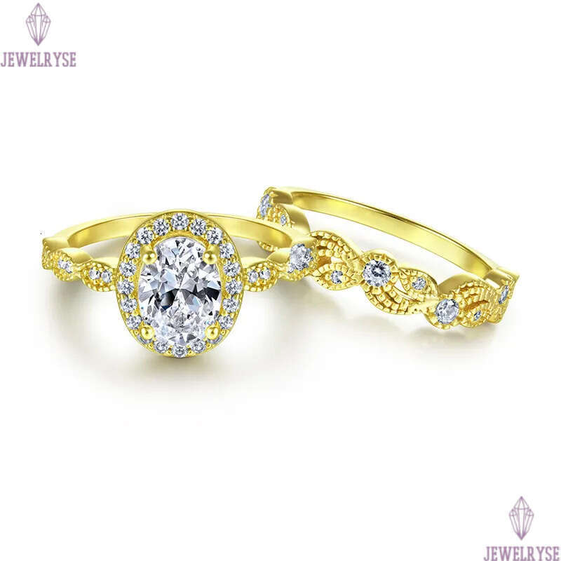 1.5ct diamond 2pc/set stacking ring designer for woman wed luxury 925 sterling silver 5A zirconia engagement wedding rose gold rings jewelry women gif