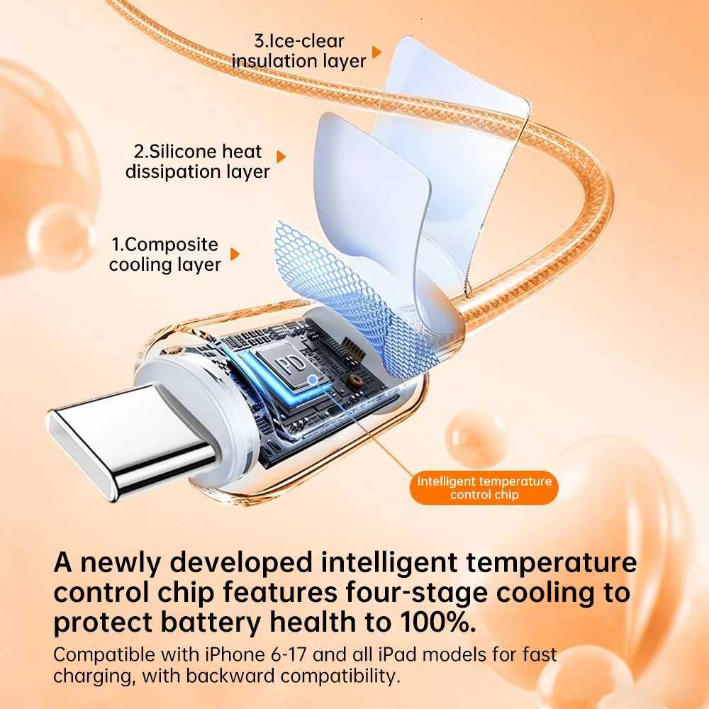 DIVI Type C Cable For iPhone 17 16 15 Pro Max USB C to USB C Cable For book iPad Type-C Cable C251203