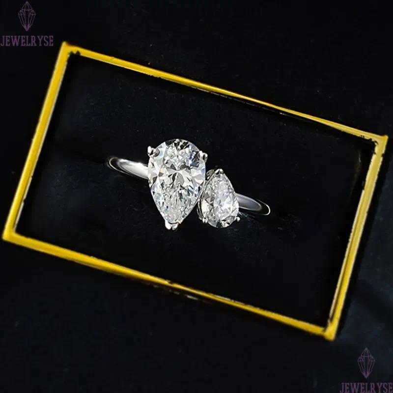 fashion female 4ct diamond S925 sterling silver designer ring for woman zirconia wedding engagement promise bridal finger rings luxury jewelry gift bo