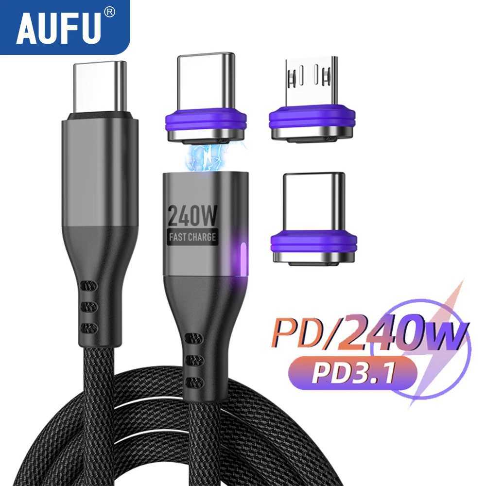 AUFU 5A Magnetic USB Type C Cable For book 240W Fast Charging Magnet USB-C Charger Data Cord For iPhone Realme C251203