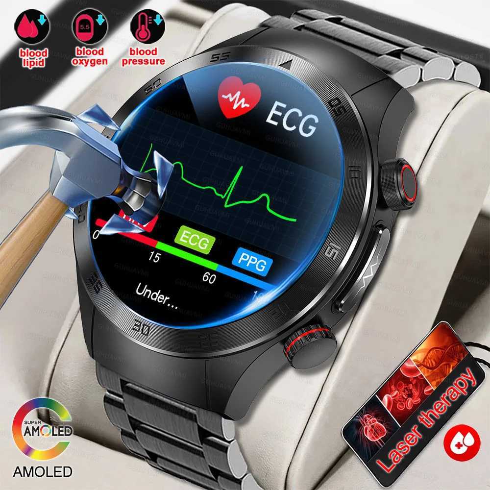 2025 New Smart Watch Men ECG PPG Laser Treatment Blood lipid Rate Blood pressure Health Sport SmartWatch For men watch ECG C251203