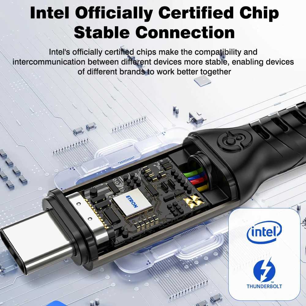 UGOURD 80Gbps Thunderbolt 5 Cable Certified Chip USB-C Thunderbolt5 2m 0 120Gbps 240W 16K for Book M2 Hard Drive USB4-V2 C251203
