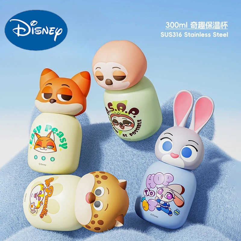 Disney Zootopia 2 Thermos Judy Nick Cartoon Cute 316 Stainless Steel Portable Straw Double Drinking Cup Childrens Student Gift H251203