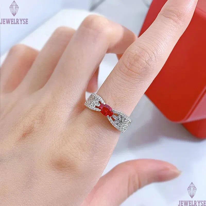 red diamond designer bands rings for women wedding luxury 925 sterling silver love pear heart ring 8A zirconia mariage engagement wed woman jewelry gi