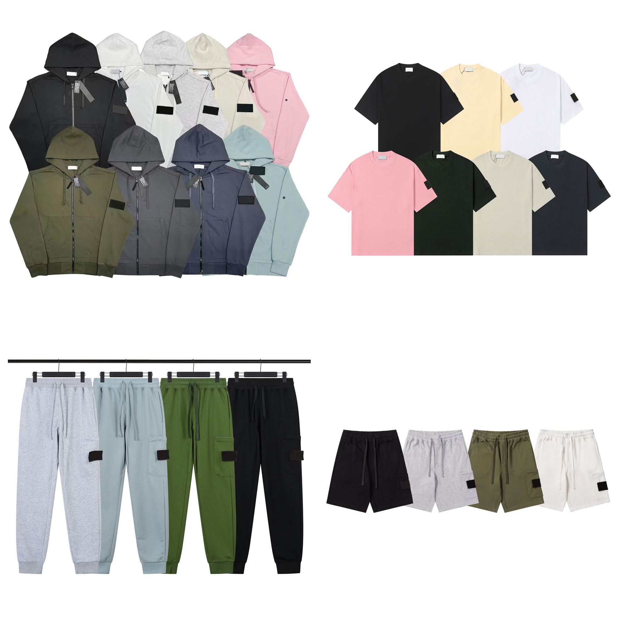 2025 Designers Mens stone Hoodie sweater jacket zip Hoody Women essentielss Casual badge Logo Long Sleeve Couple Loose sweatshirt topstoney Sweatshirt Pants