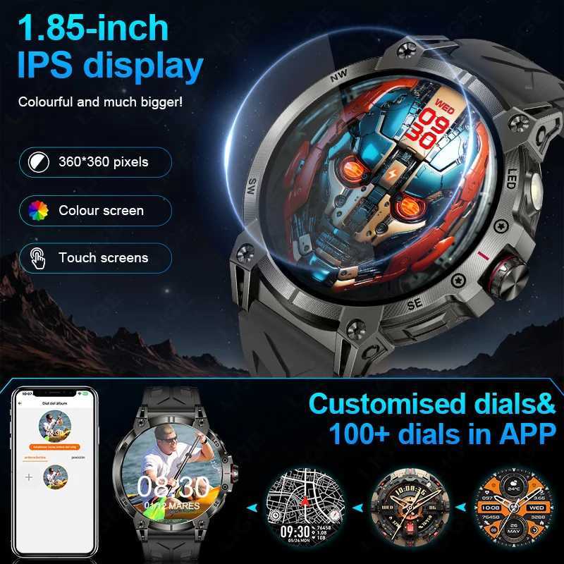 LIGE 760mAh Large Battery Outdoor Smart Watch Men 185 inch HD Sn GPS Cpass Call IP68 Waterproof Smartwatch 2025 C251203