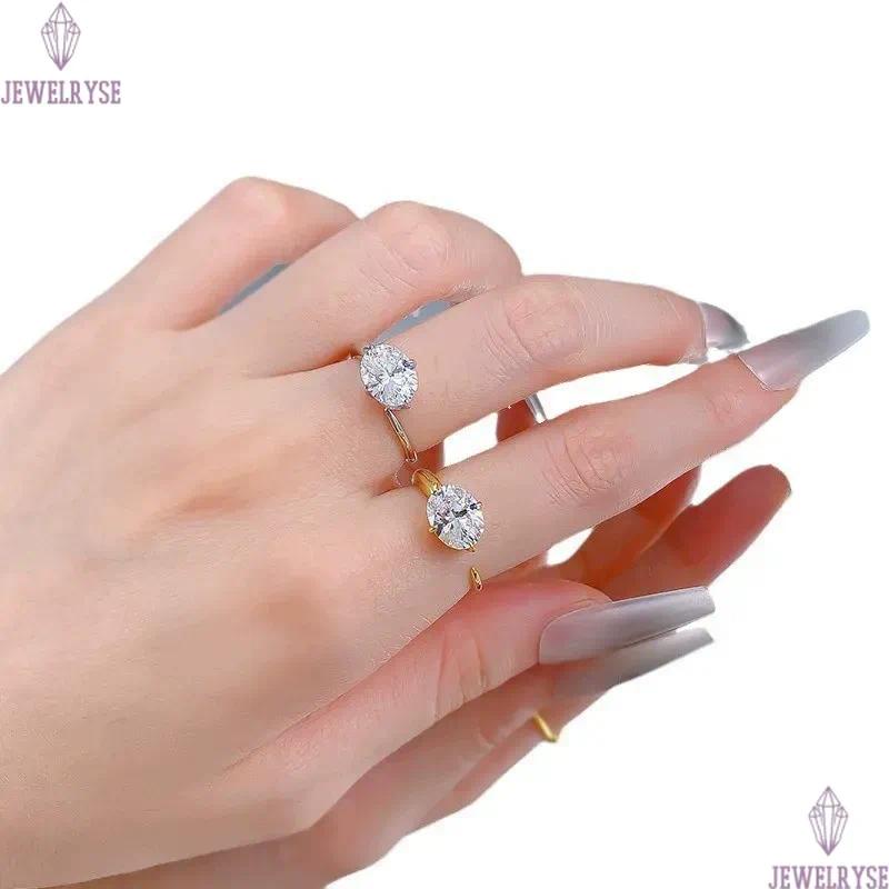 luxury gold diamond designer ring for woman 925 sterling silver wed round oval 5A zirconia womens love eternity promise wedding engagement rings gift 