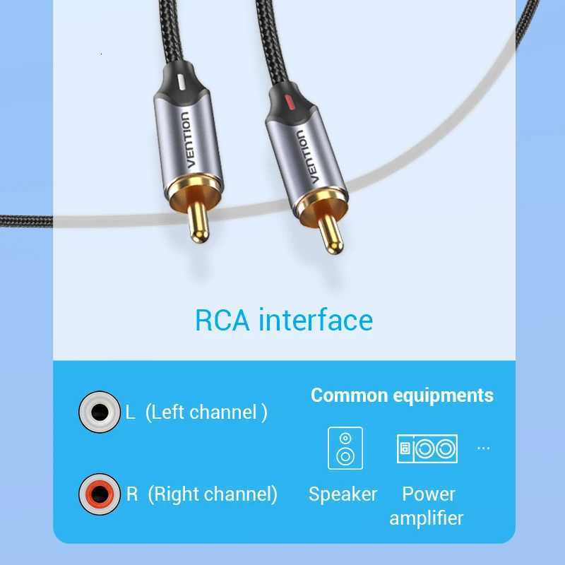 Vention USB C to RCA Au Cable Type C to 2 RCA Cable for Speaker Amplifier Laptop 1m 2m USB C Splitter RCA Y C251203