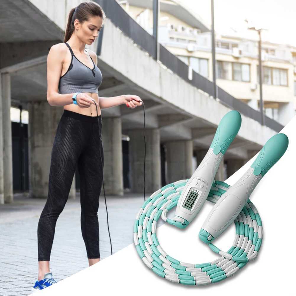 Beaded Jump Rope Skipping Rope Adjustable Length Plastic Segmented Jump Rope Soft Beaded Skipping Rope for Kids Adults M260319