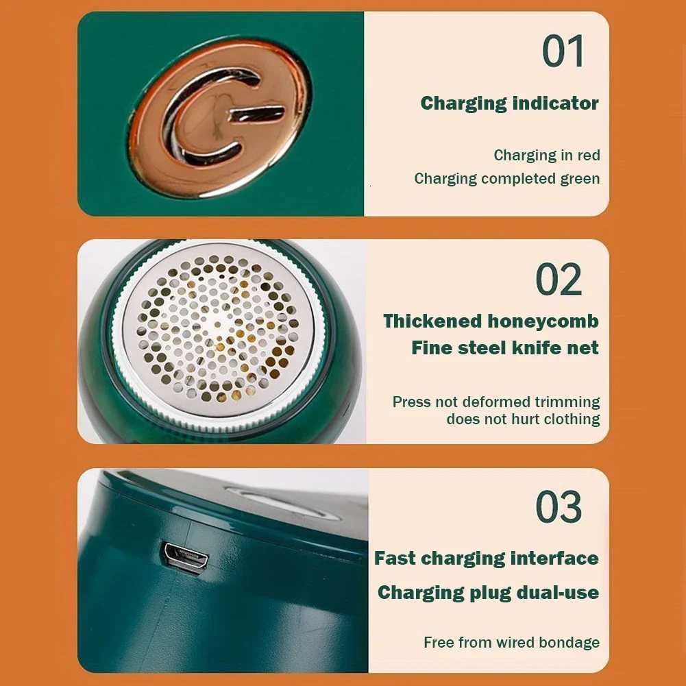 Electric Pellets Lint Remover Portable Sweater Shaver Defuzzer 6-Leaf Blades Pilling Fuzz Remover for Home TravelHome Supplies M251203 - view 7