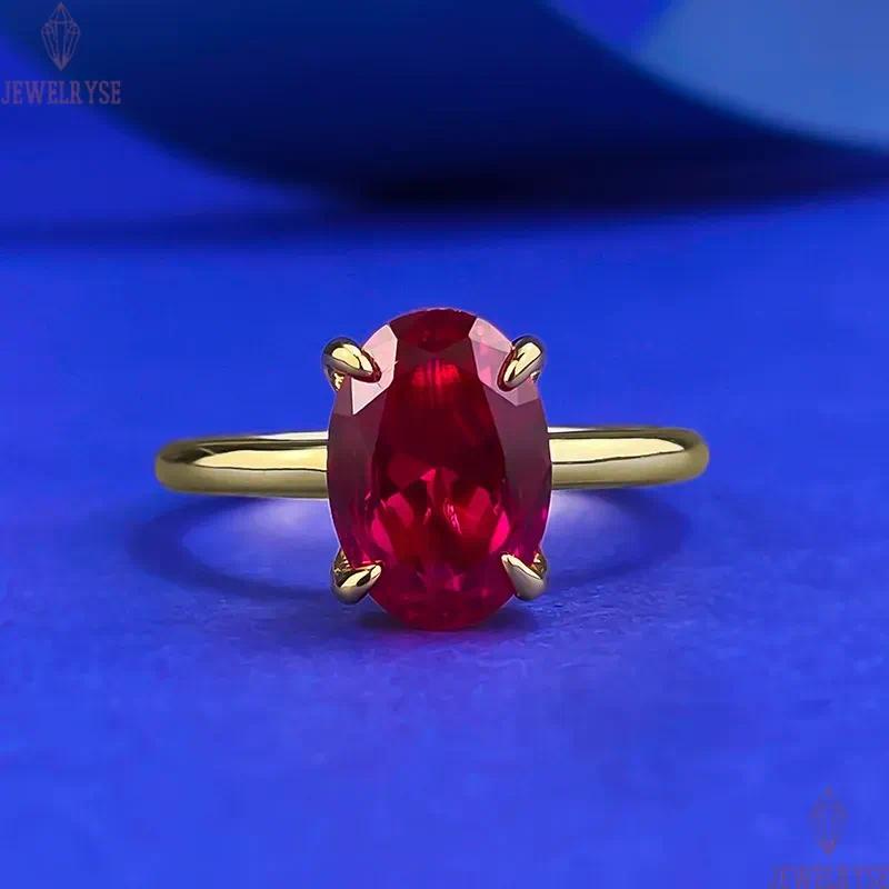 luxurious red oval cut diamond gold ring for woman s925 sterling silver wed wedding party 5A cubic zirconia luxury designer engagement rings jewelry s