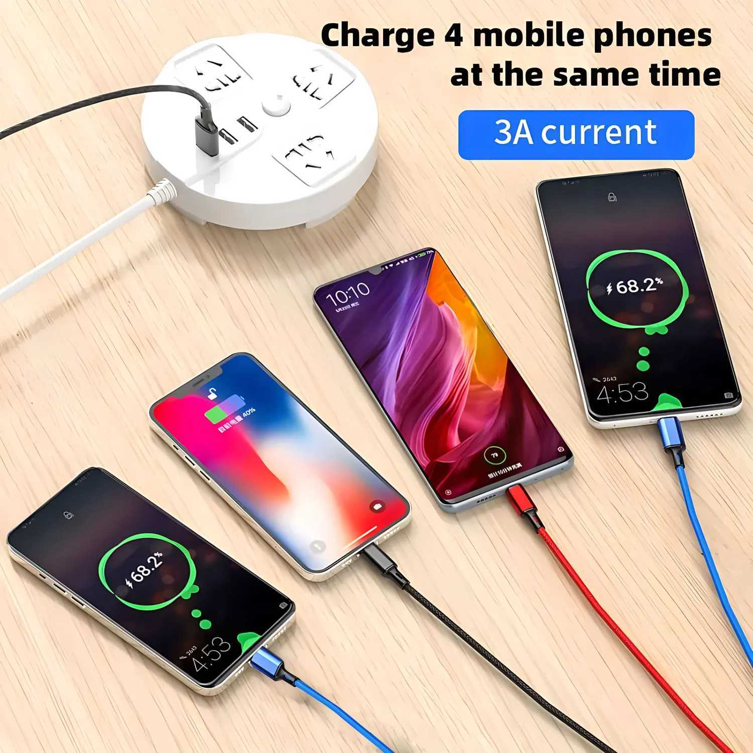 100W 4 in 1 er Fast Charging Cable Micro USB to Type C IOS USB Cable 3A Dual PD For iPhone 16 15 12M C251203
