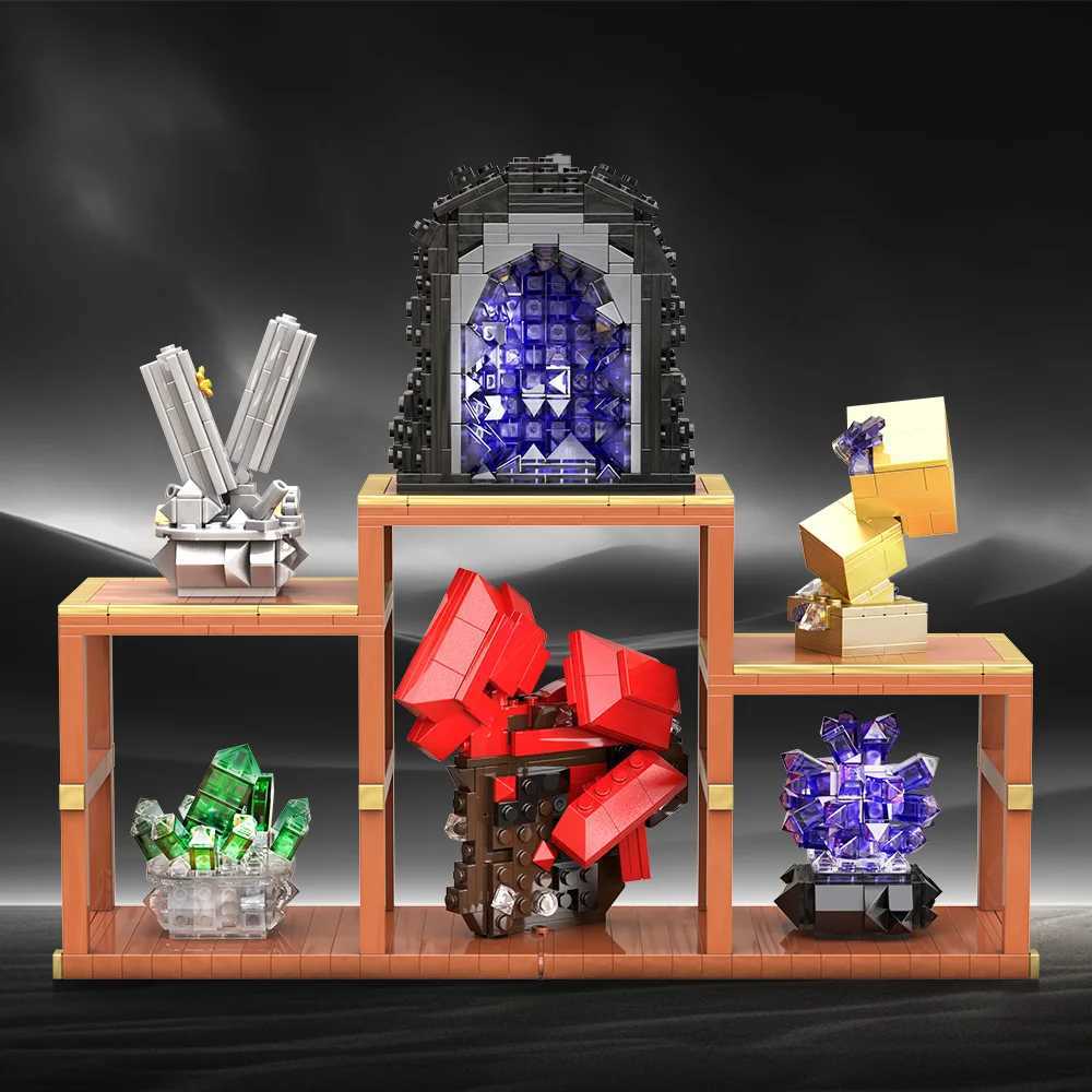 MOC Crystals Building Blocks Sets Amethyst Off Crystal Decor Gemstone Ore Quartz Crystals Bricks Toys Adt Gift Wealth Tower C251203