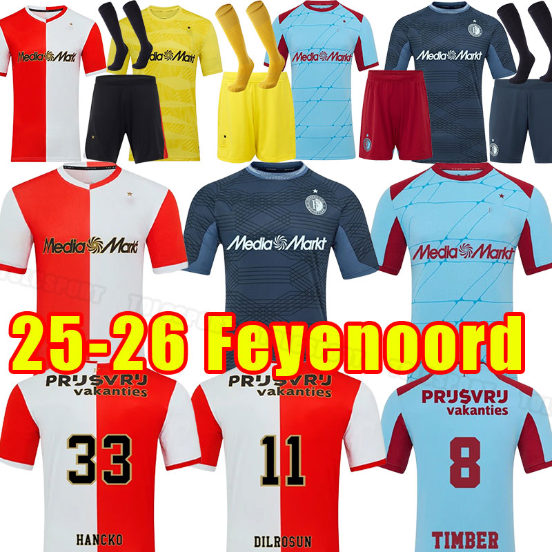 25 26 FeyENooRdS Fourth GIMENEZ Soccer Jerseys Voetbal men Kits 2025 2026 Football Shirt Home Away AYASE STEMGS Maillot TIMBER DILROSUN HANCKO Paixao TRAUNER gk
