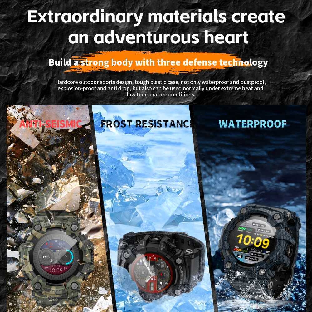 LOKMAT ATTACK-GT Upgrade Sport Smart Watch Waterproof Calls Rugged Smartwatches Flashlight Fitness Tracker for Phone C251203