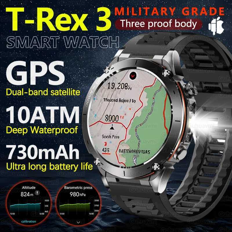 New Military 143AMOLED Sn GPS Smart Watch Call Outdoor Cpass LED Flashlight Sport Health Monitoring Smartwatch C251203