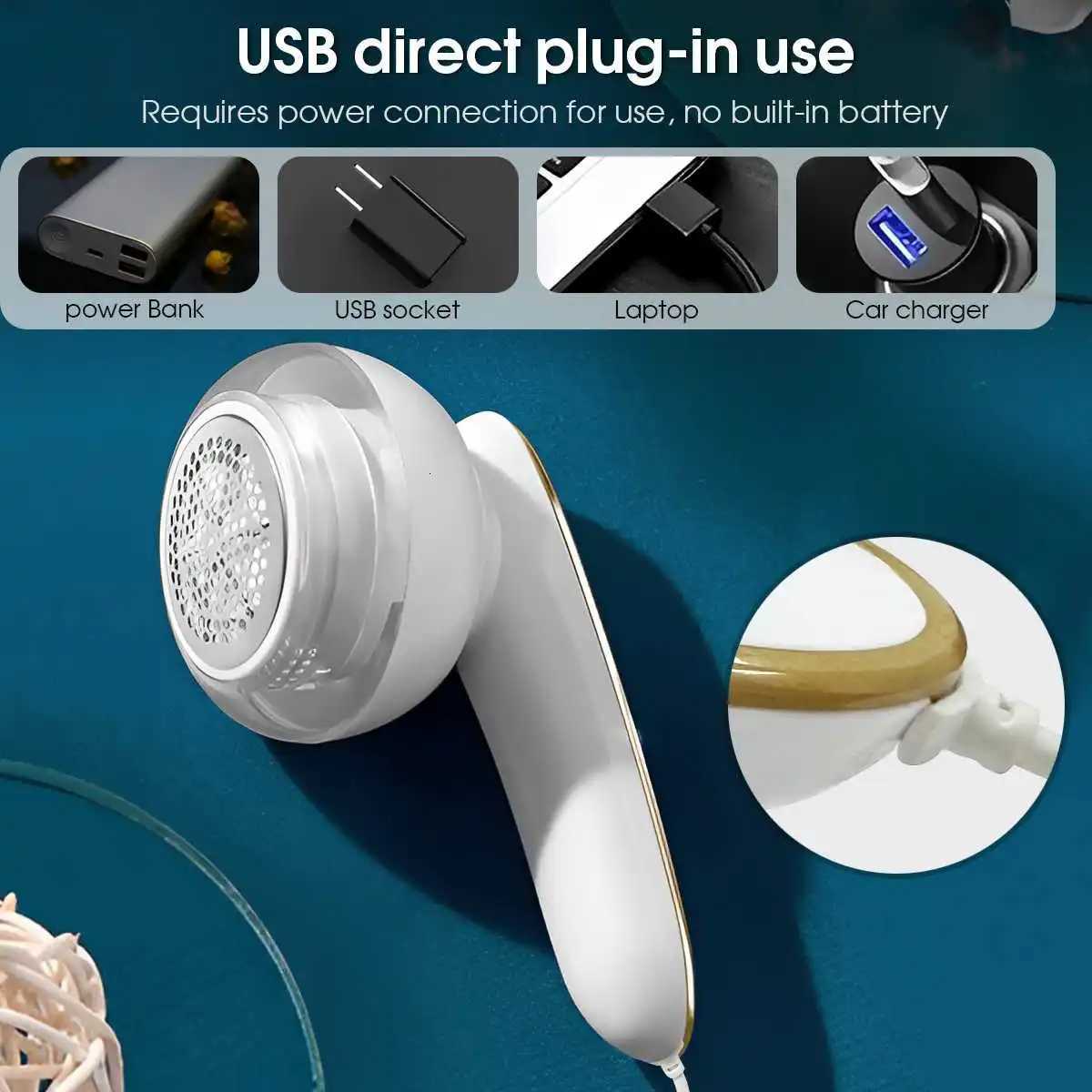 Lint Remover For Clothes Electric Rechargeable Hair Ball Trimmer 6 Blades Fuzz Clothes Sweater Shaver Reels Removal Device M251203 - view 4