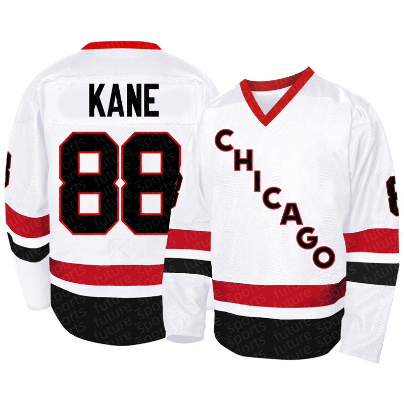 Men's 88 KANE white letter embroidered ice hockey shirt, classic Chicago sports fashion jersey, suitable for games and activities