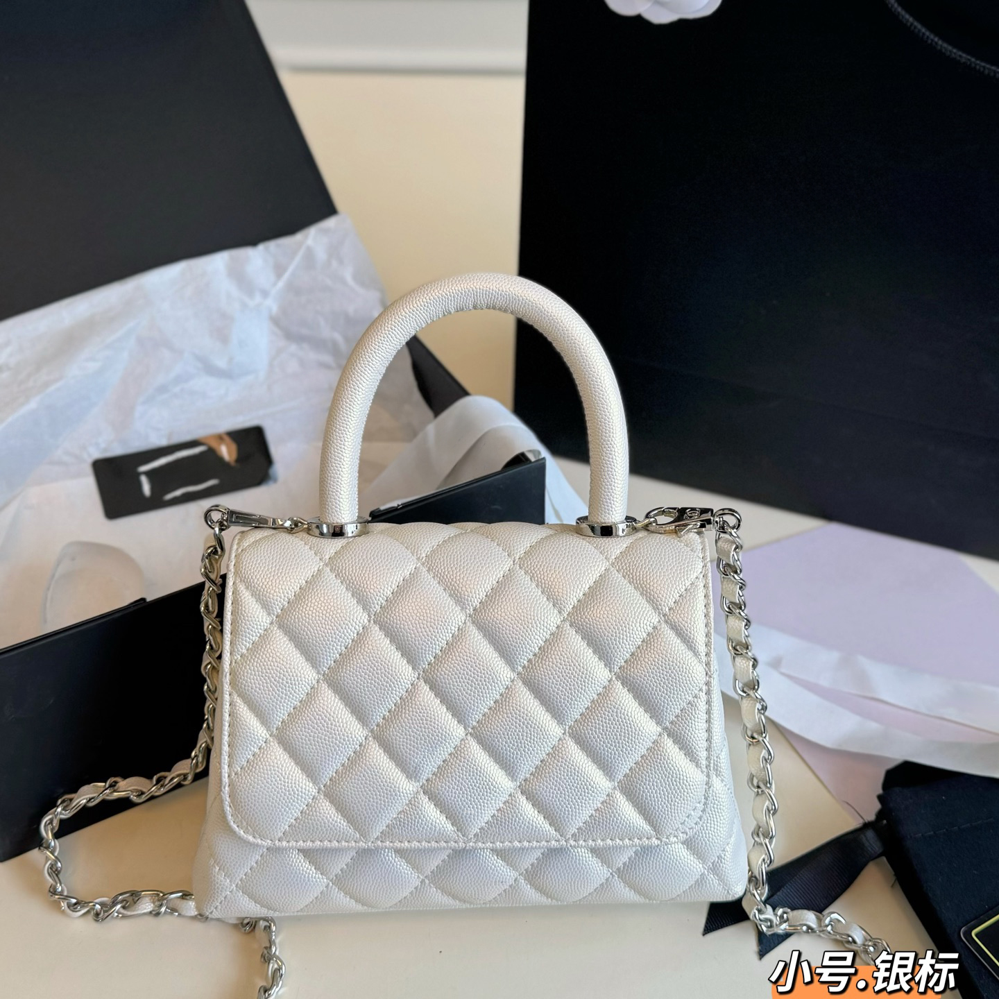 Designer Bag handle bag Women's Crossbody Bag Luxury Bag Silver Metal Chain Luxury Handbag Classic Beautiful Shoulder Bag High Quality purse 19x13cm