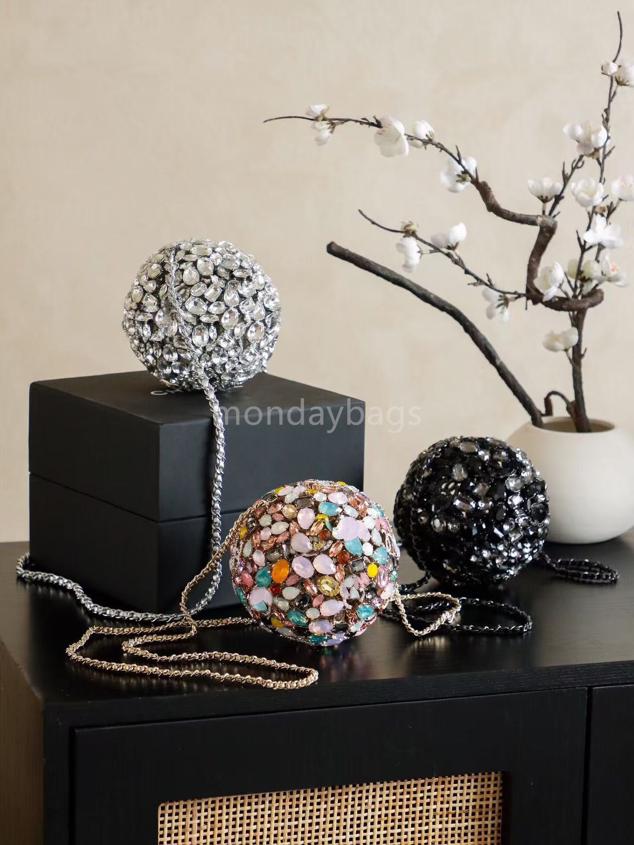 Luxury bag designer bag crystal diamond bag dinner bag shoulder bag crossbody bag women's casual bag fashion belt box bag