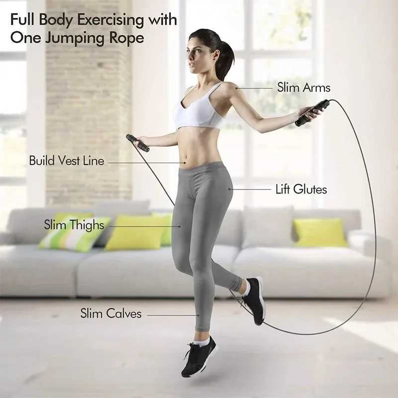 Wire Rope Skipping Without Winding Speed with Ball Bearing Adjustable Foam Handle for Family Fitness and Body Shaping Fitness M260319
