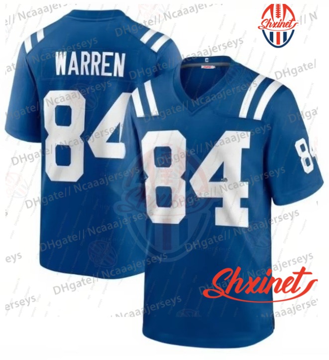84 Tyler Warren 2025 Football Jersey 17 Daniel Jones Jonathan Taylor Pittman Jr. Muma Manning Leonard Richardson Nelson Scott Blackmon Howard Custom S