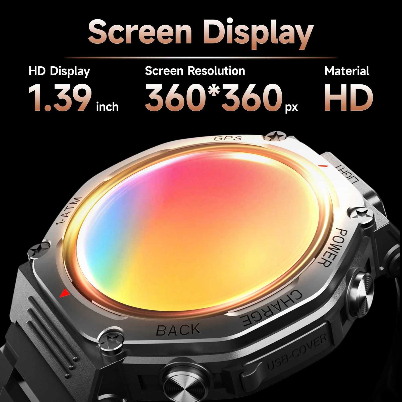 Smart Watch GPS Waterproof Flashlight Type-C Dual-way Charging 1200mAh Large Battery Capacity Men Wen Smartwatch For C251203