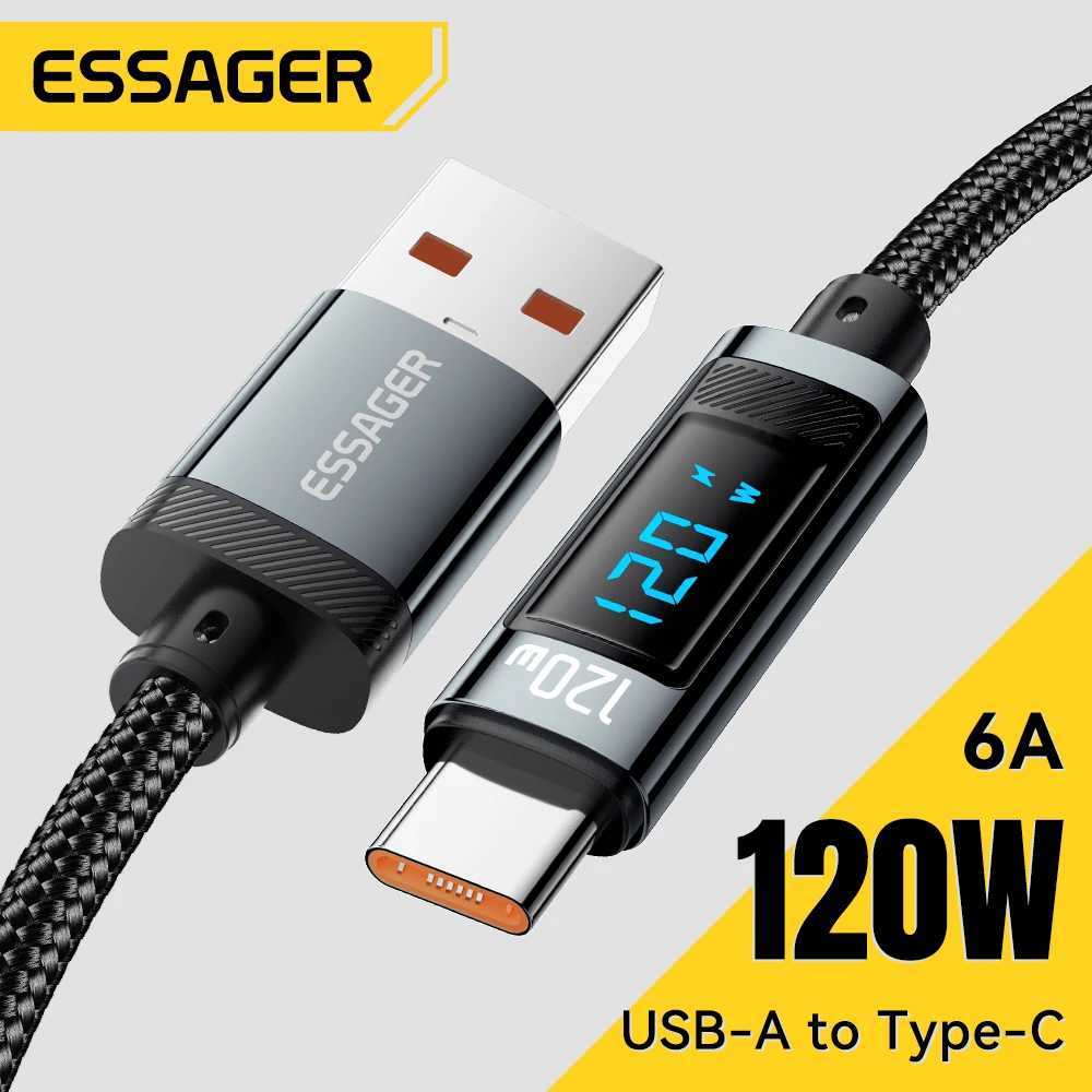 Essager 120W USB A to Type C Cable PD er Flash Charging 6A For iPhone 16 pro 14Pro X6 with LED Digital Display C251203