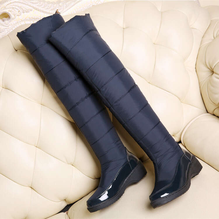 Fashion Snow Boots Long Boots Warm Winter Space Down Over The Knee Boots with Zipper Cotton Thickened And Fleece Lined Women's Size 35 41 42 43 4