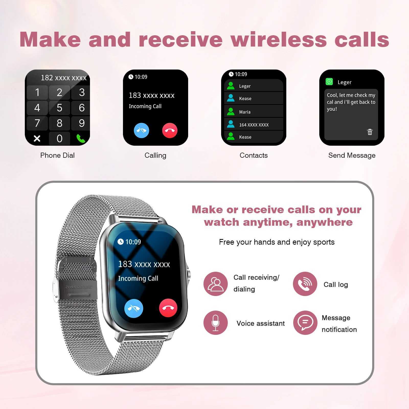183 Dual-Strap Smart Watch HD Display Wireless Calls Cust Wallpapers Android/iOS Cpatible Fitness rts Music Con C251203