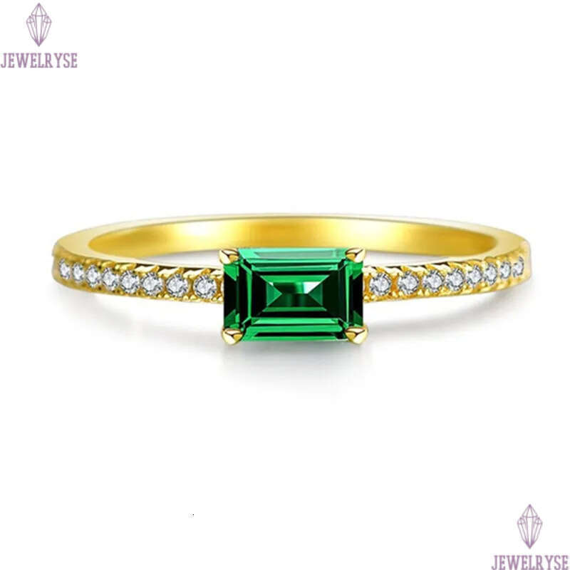 4x6mm emerald diamond band designer rings for women wedding engagement 925 sterling silver gold finger luxury ring square 5A zirconia jewelry woman gi