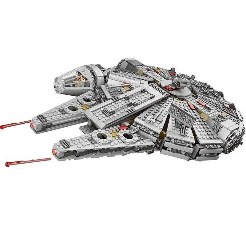 In Stock Falcon Spaceship Bricks Block Toy for Boys Gift for Kids Millennium Model Building Kits for Constructor C251203