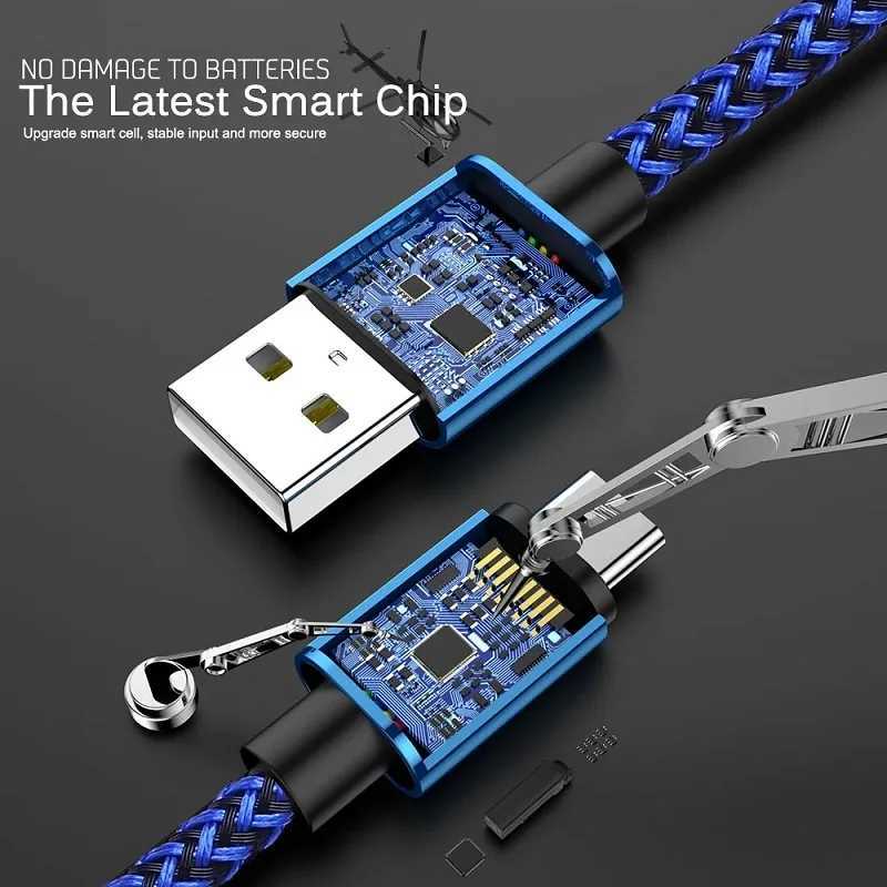 3A USB Type C Cable Fast Charging Battewry Charger Wire Nylon Date Charger For Phone Accessories 1M 2M 3 C251203