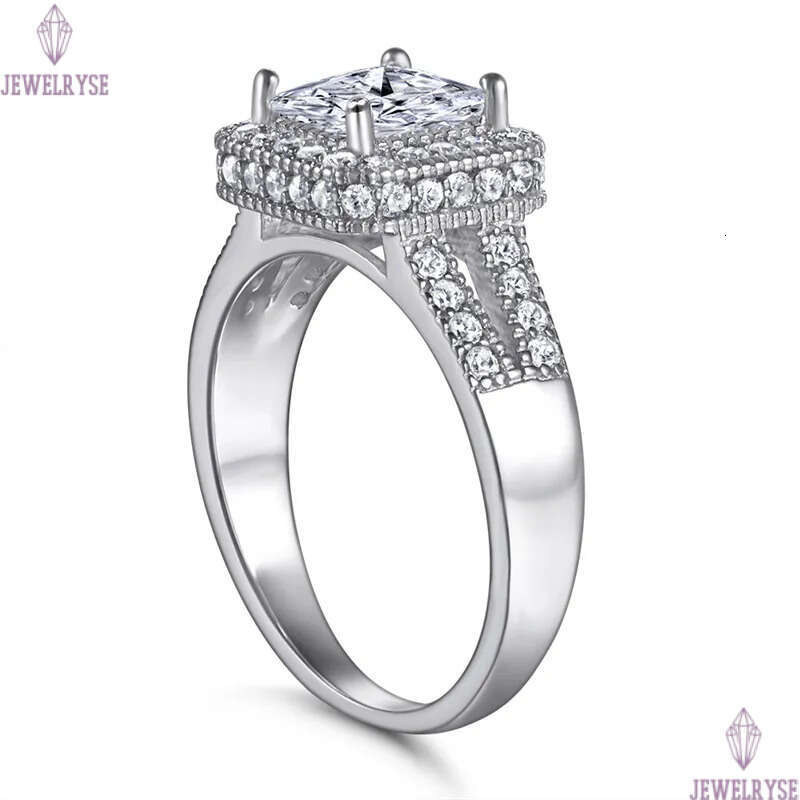 luxury 6mm square diamond designer ring for wed 925 sterling silver white 5A zirconia engagement wedding band rings jewelry woman home party gift box 