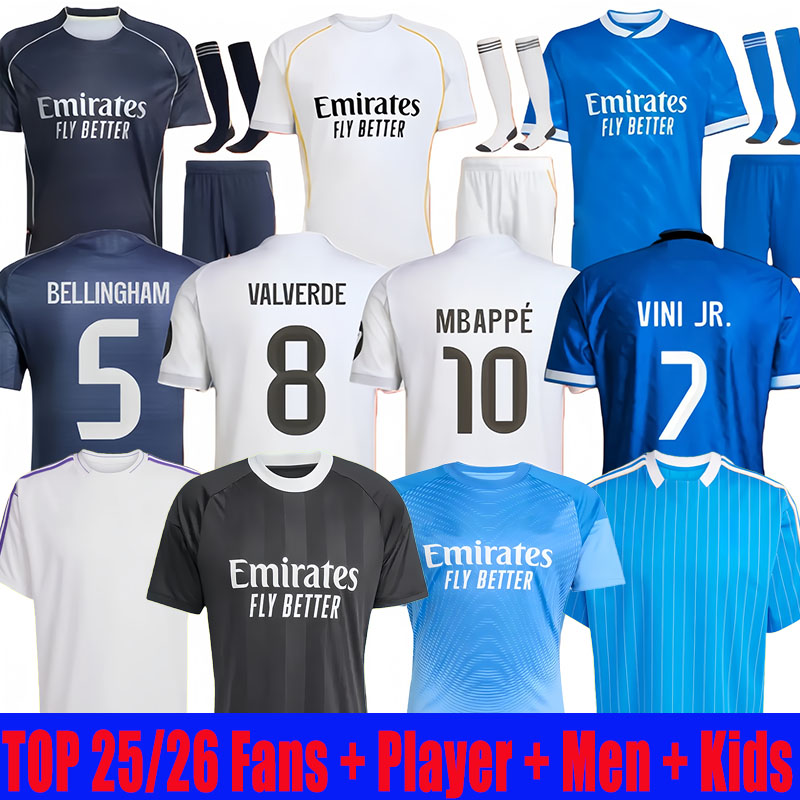 25 26 Reals Madrid kits #10 MBAPPE BELLINGHAM TRENT VINI JR soccer jerseys RODRYGO MODRIC Vaerde Arda Guler Endrick home away third football shirt kids kit