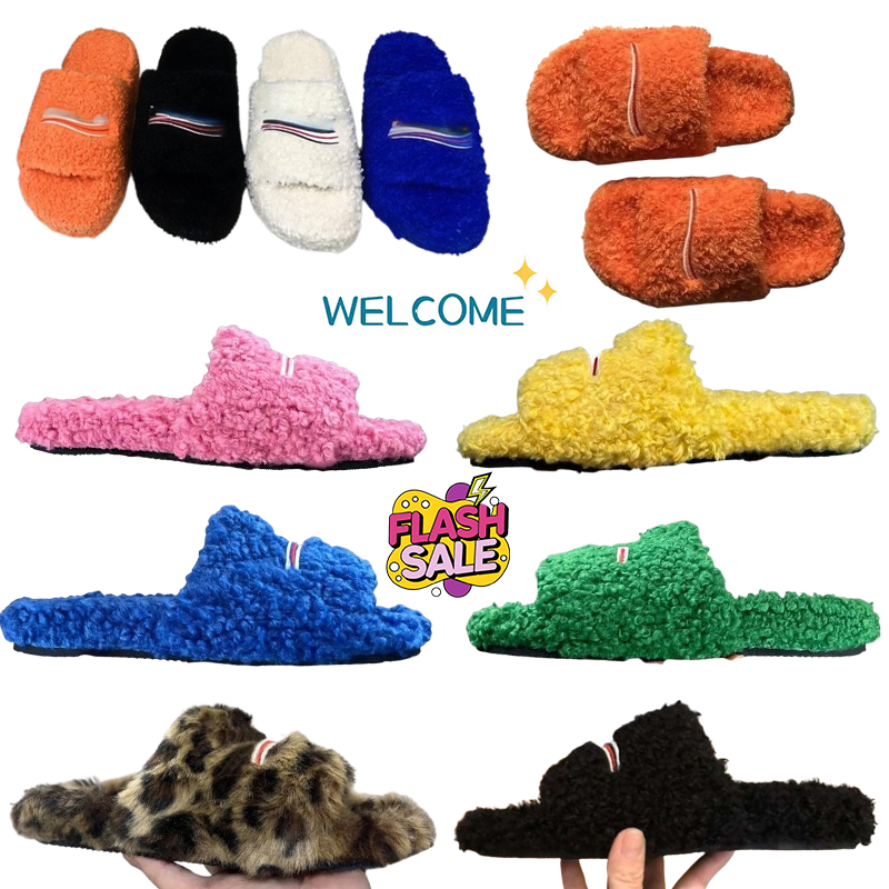 2025 Slides Paris Designer men women Slippers Ladies Wool Winter Fur Fluffy Furry Warm Letters Sandals Comfortable Fuzzy Girl Flip Flop Slipper size 35-45