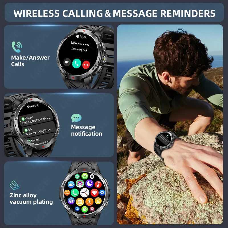 LIGE Men Smart Watch 1100mAh Large Battery 3ATM Waterproof Call Rate Sleep Monitor Flashlight Sports Smartwatch C251203