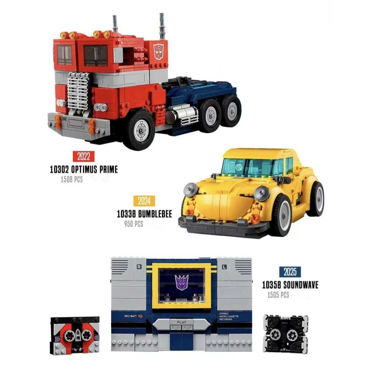 2025 NEW Creative Transform Robot Truck Car Soundwave Building Blocks Bricks 10358 10338 10302 Toys Christmas Birthday Gifts C251203