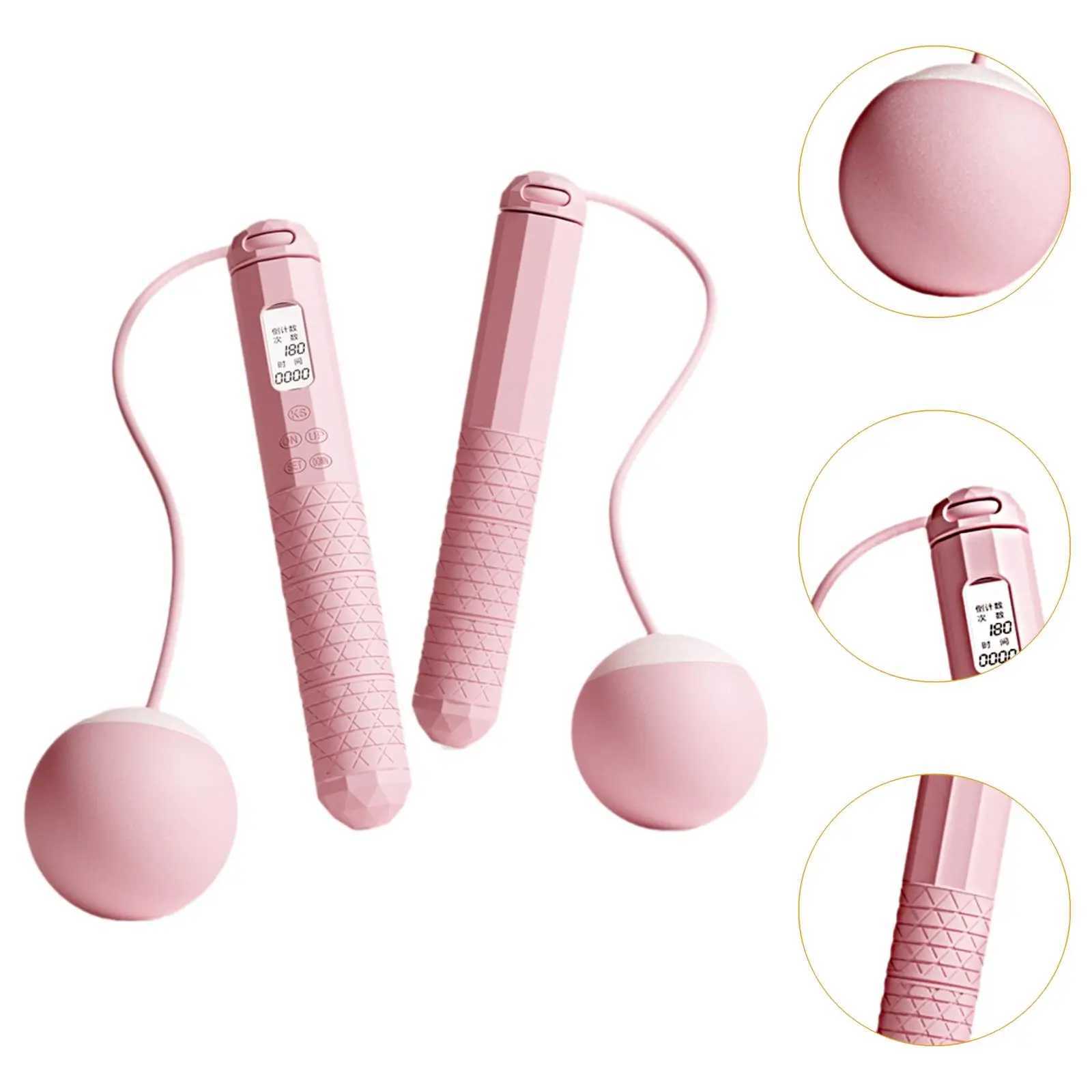 Cordless Skipping Rope Fitness Specific Intelligent Timing and Counting Weight-bearing Ball Professional Night Vision Screen M260319