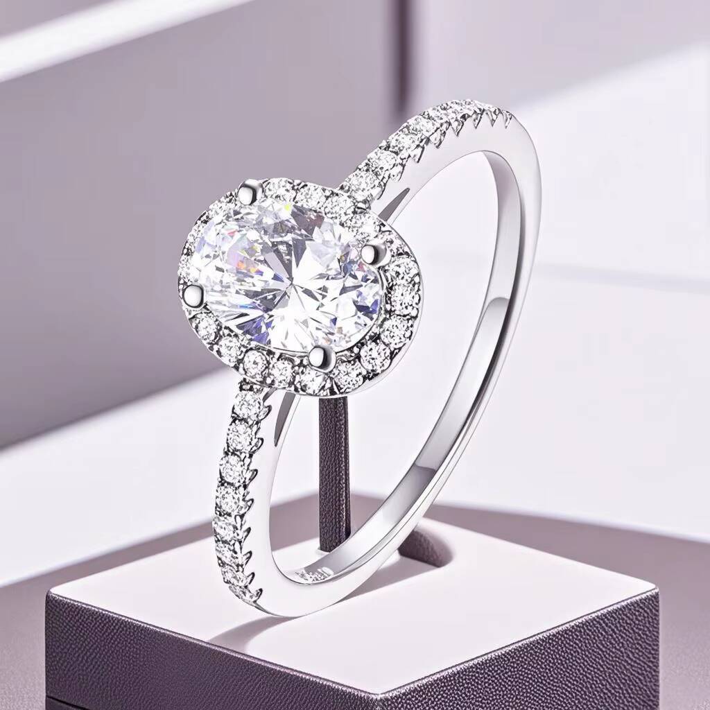 Custom Lab Grown Diamond Ring 18k Solid Gold White Cultivated Wedding Fine Jewelry Engagement Rings Lab-Grown