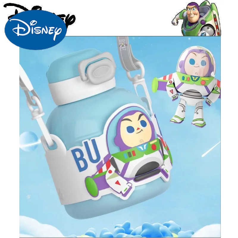 Disney cartoon cute Buzz Lightyear mens and womens thermos cup pot belly straw versatile water cup high value birthday gift H251203