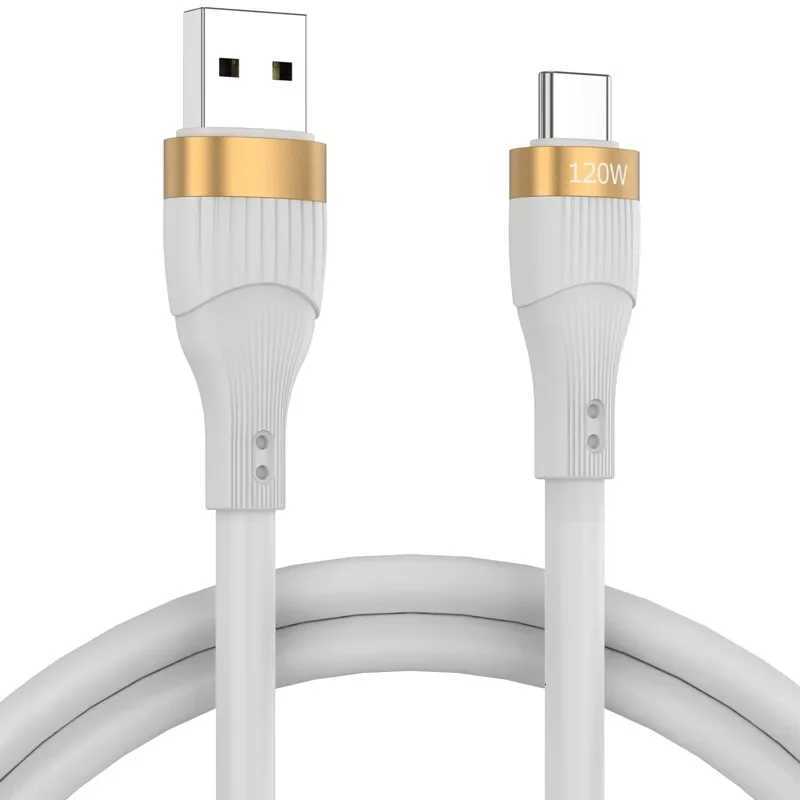 Fast Charging Cable USB-C Charger Data Cable White 120W for P30 P40 Pro 66W Bold 6A USB Type C Cable C251203