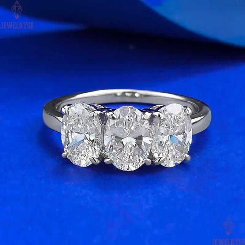 fashion female 4ct diamond S925 sterling silver designer ring for woman zirconia wedding engagement promise bridal finger rings luxury jewelry gift bo