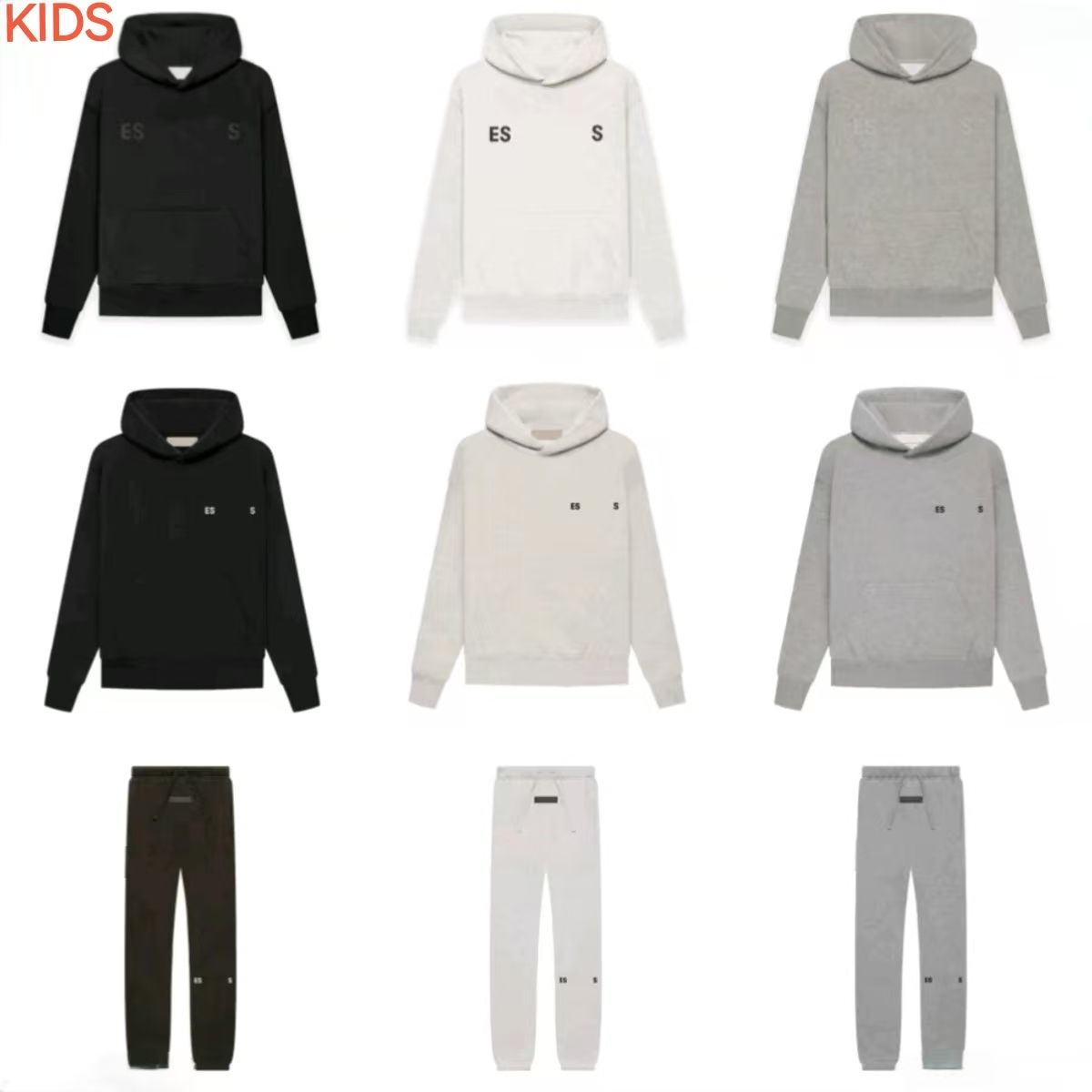 Designer kids clothes Kids Essential Hoodie Boys Girls Pants Oversize Flocking 3D Letter Pullover Skateboard Baseball Fleece Clothing Set