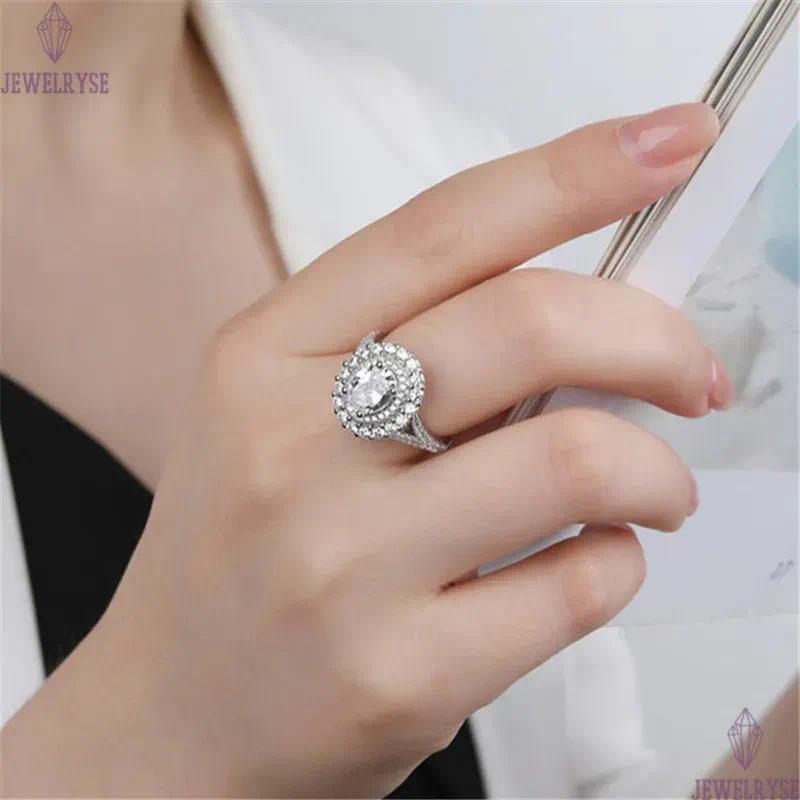 female shining 6x8mm oval designer ring s925 sterling silver for woman wedding blue red 5A cubic zirconia engagement diamond rings womens jewelry size