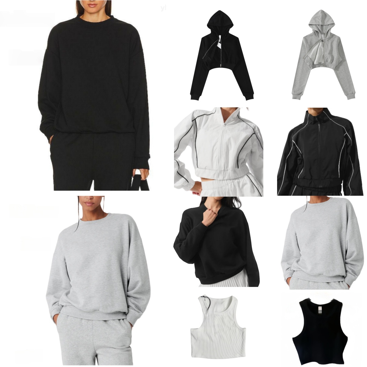 2025 TOP New Yoga Women clothes Perfectly Sweatshirts Sweater Loose Long Sleeve shorts and pants Crop Top Fitness Workout Crew Neck Alonessitys Women