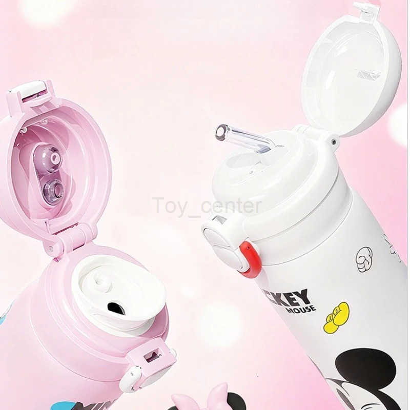 Disney New Minnie Mickey Thermos Creative High-value Cartoon Printing Student Large Capacity Portable Stainless Steel Straw Cup H251203