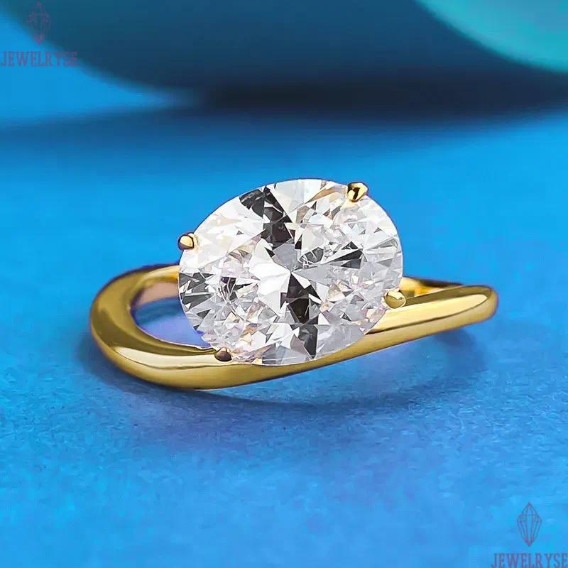 gold designer ring for woman wed diamond luxury 925 sterling silver zirconia oval square heart love wedding promise womens engagement rings jewelry si