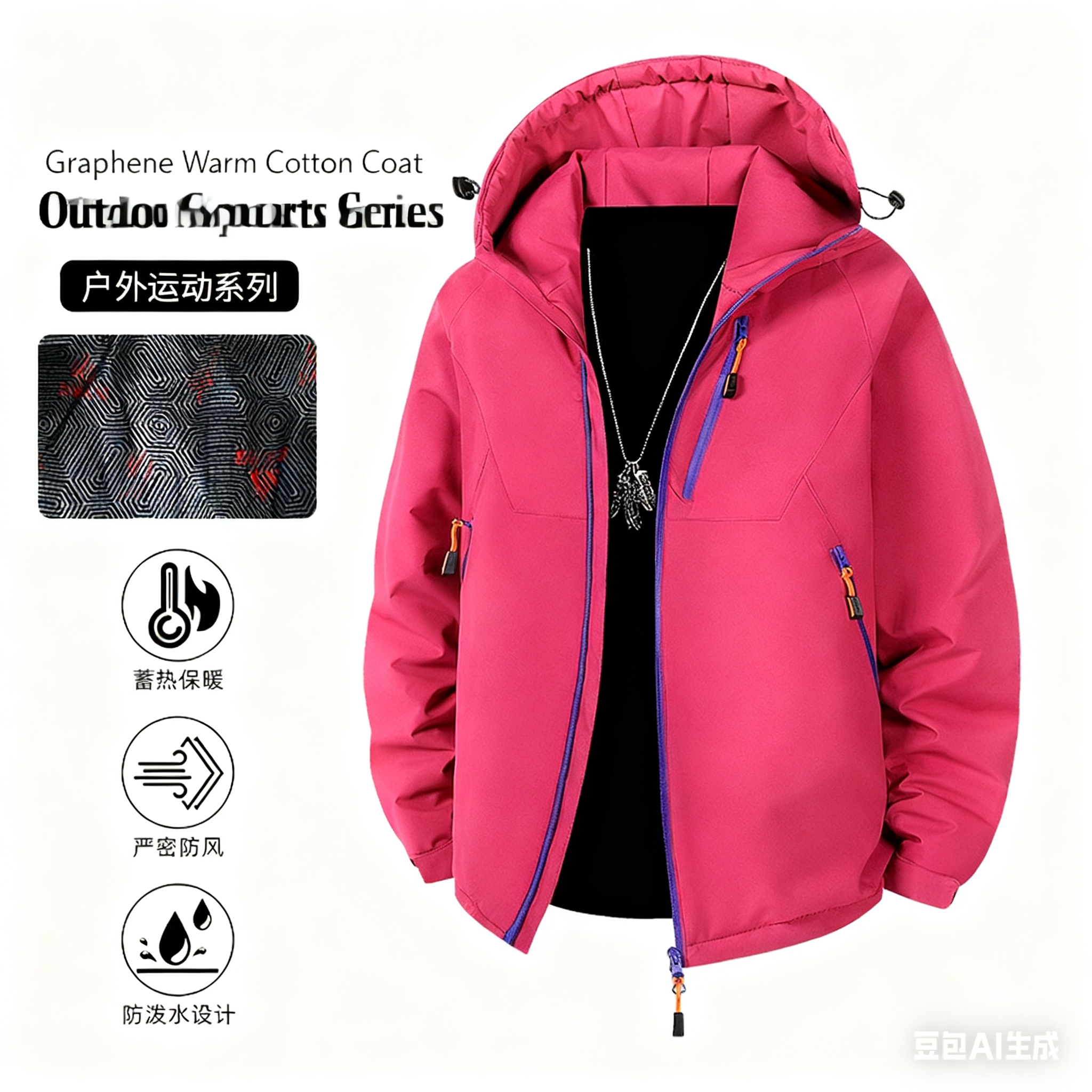Outdoor Waterproof Cotton Coat - Unisex, Loose Hooded Puffer Jacket with Graphene Lining for Couples, Winter Style